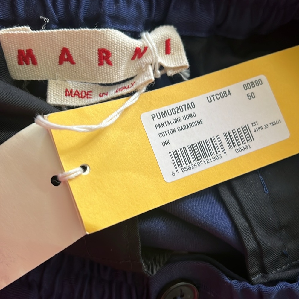 Marni Drawstring Cargo Pants Trousers in Navy, NWT, Size 50 - Picture 6 of 10